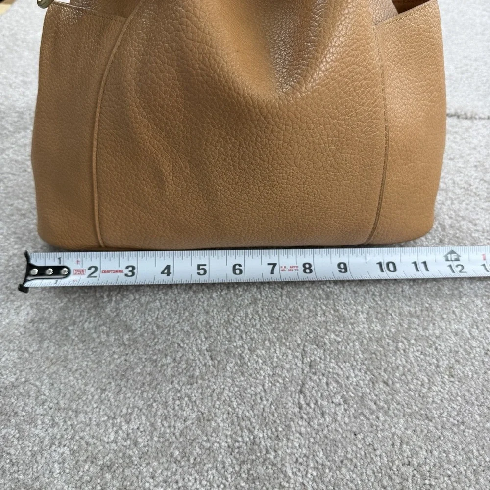 Unbranded Large Leather Camel Brown Satchel Purse Shoulder Bag Zip